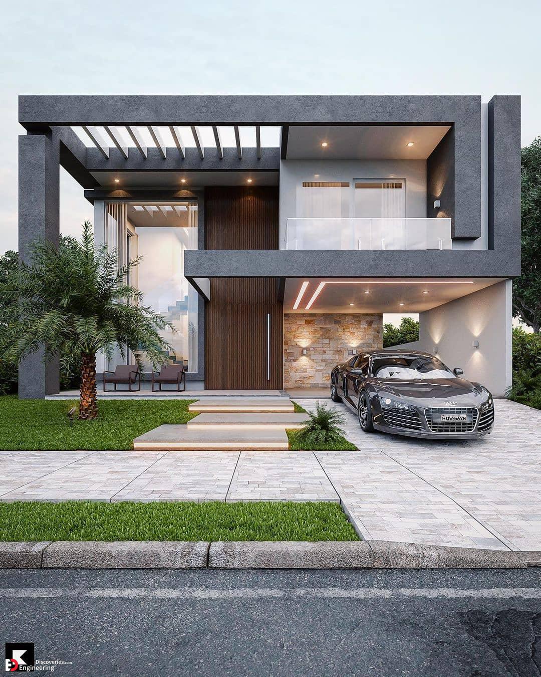 طراحی نما مدرن ویلا لوکس